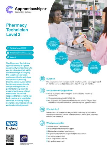 Pharmacy Technician Level 3  (Integrated)