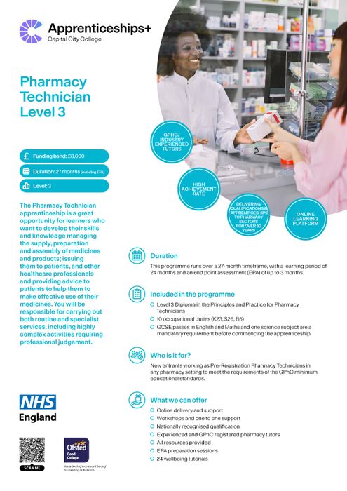 Pharmacy Technician Level 3  (Integrated)