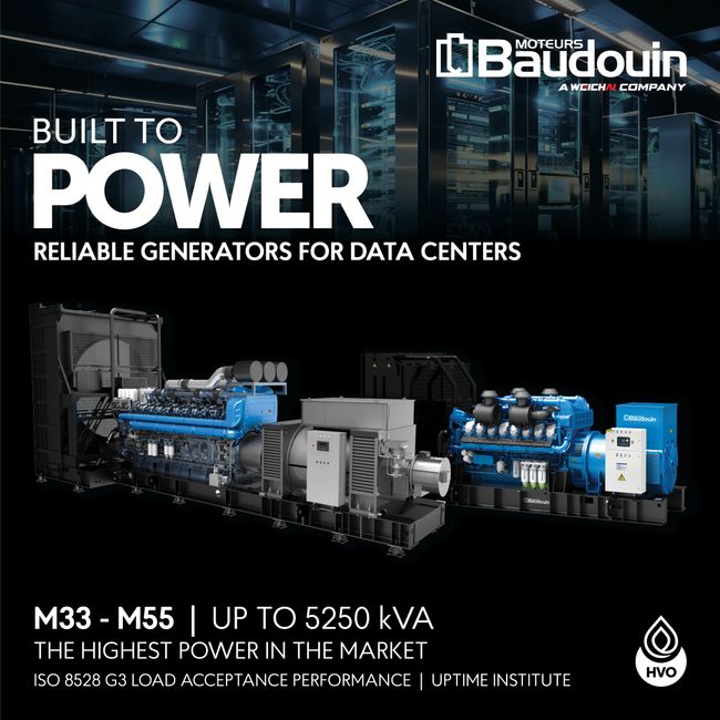 Baudouin 20M55 generator: Unparalleled Backup Power for Data Centers