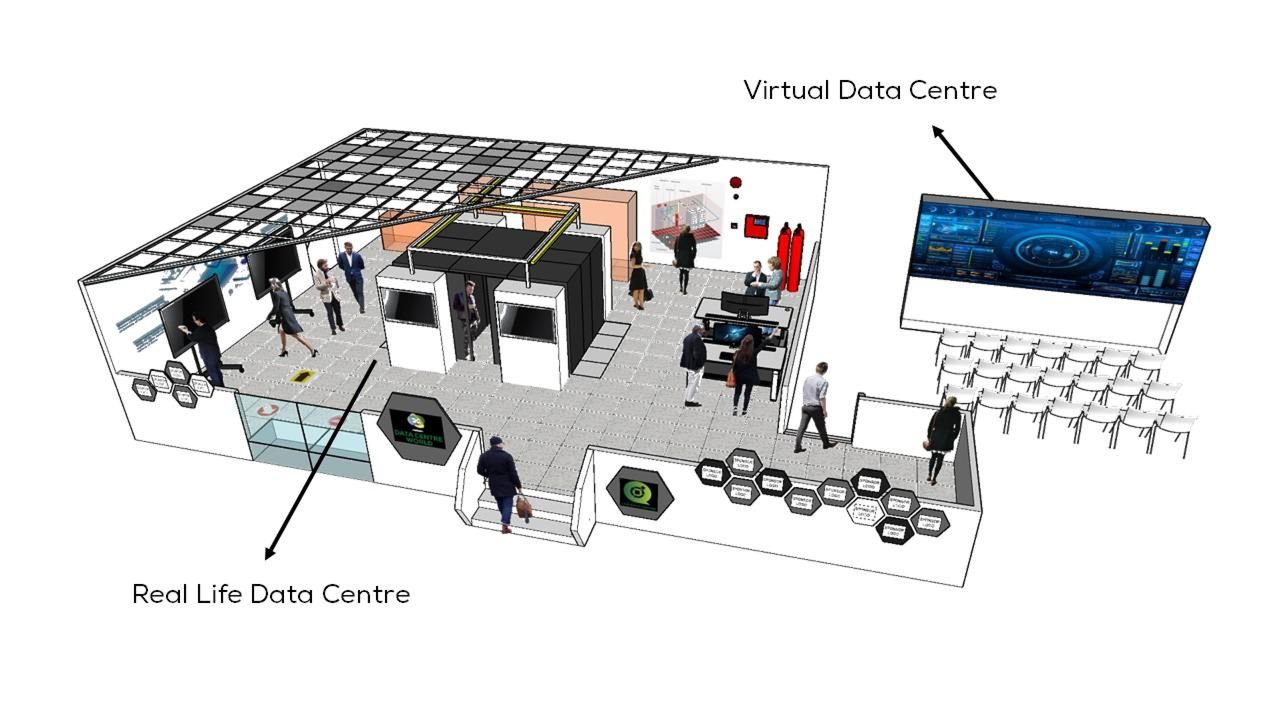 live data centre 3d map illustration