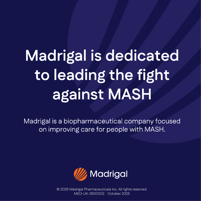 Madrigal is a biopharmaceutical company focused on improving care for people with MASH