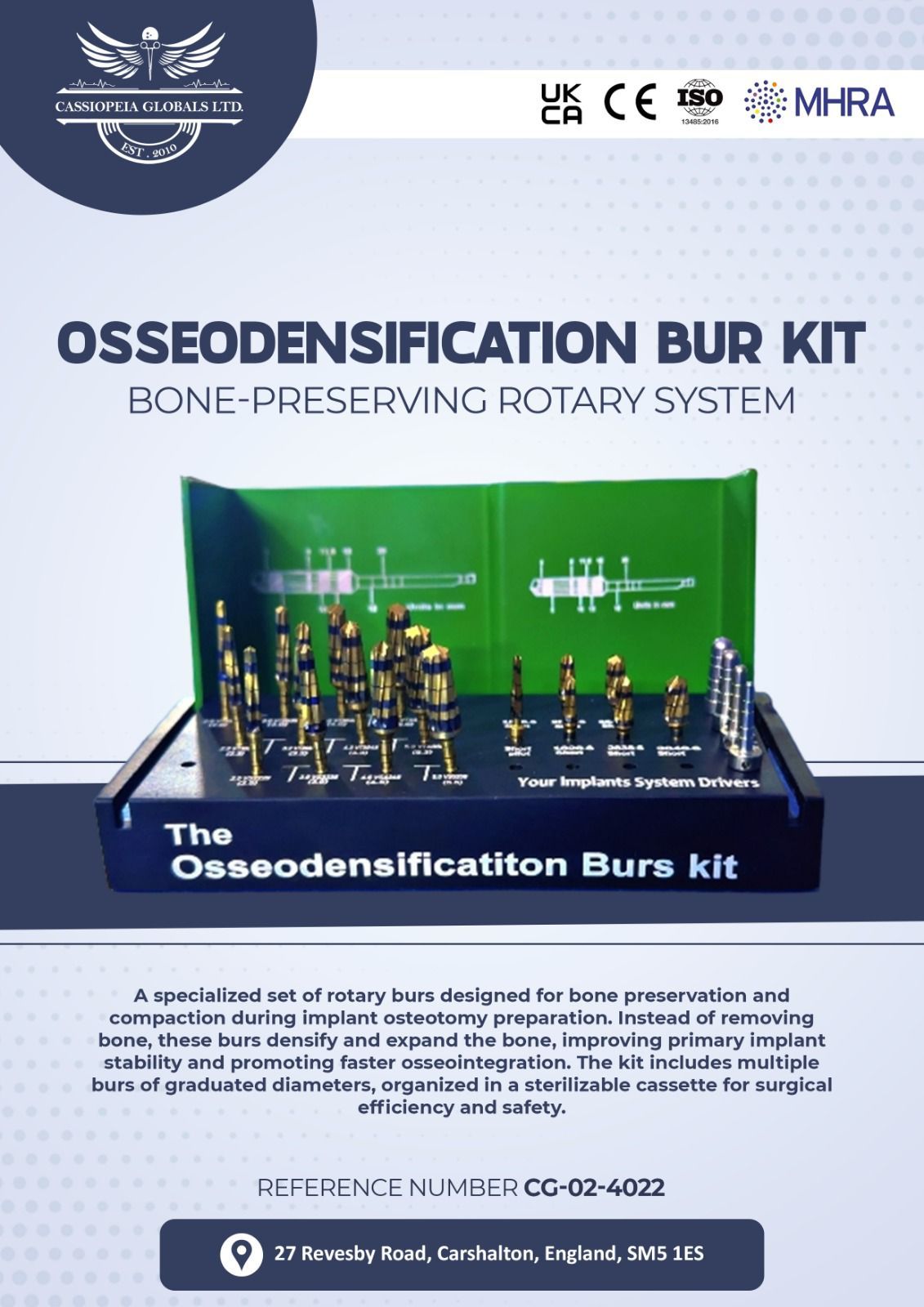 OSSEODENSIFICATION BURS KIT