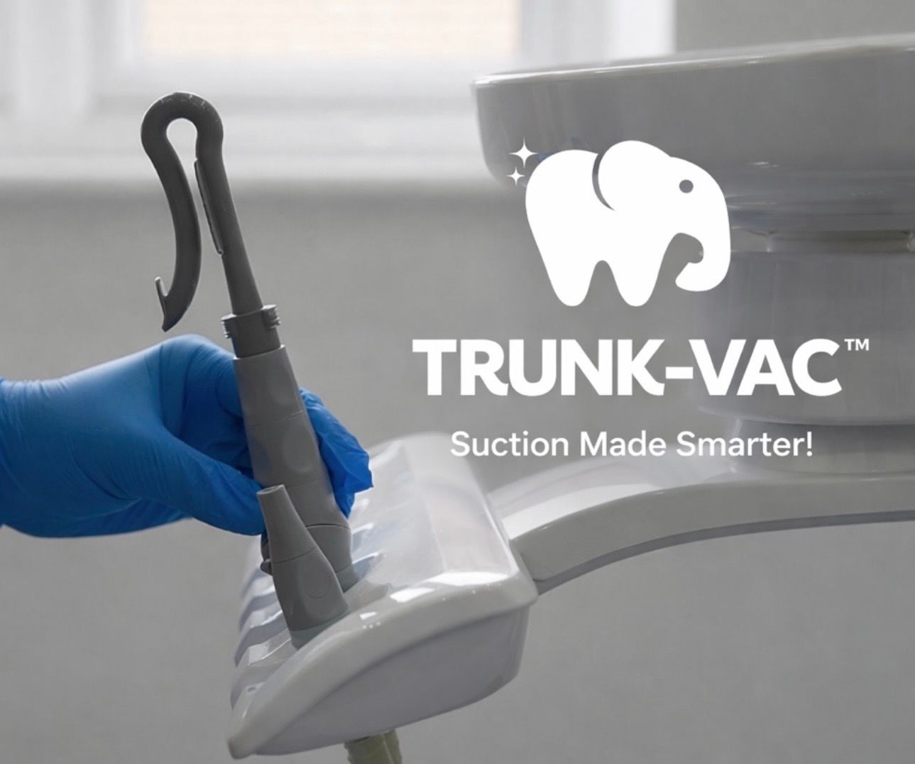 TRUNK-VAC (Hands-Free, High-Volume multifunctional Dental Aspirator tip.