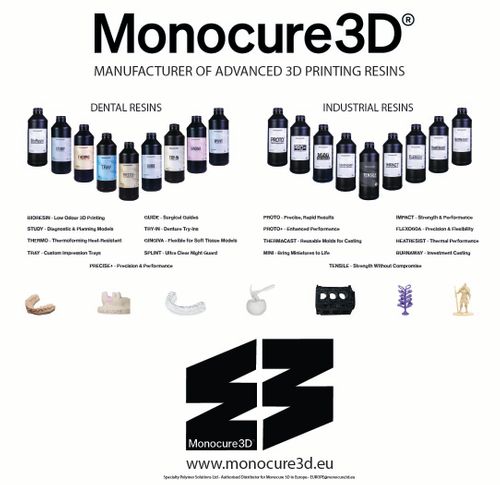 Monocure3D Dental 3D Resins Now Available in the UK – Full Range Launch at DTS Dental Showcase