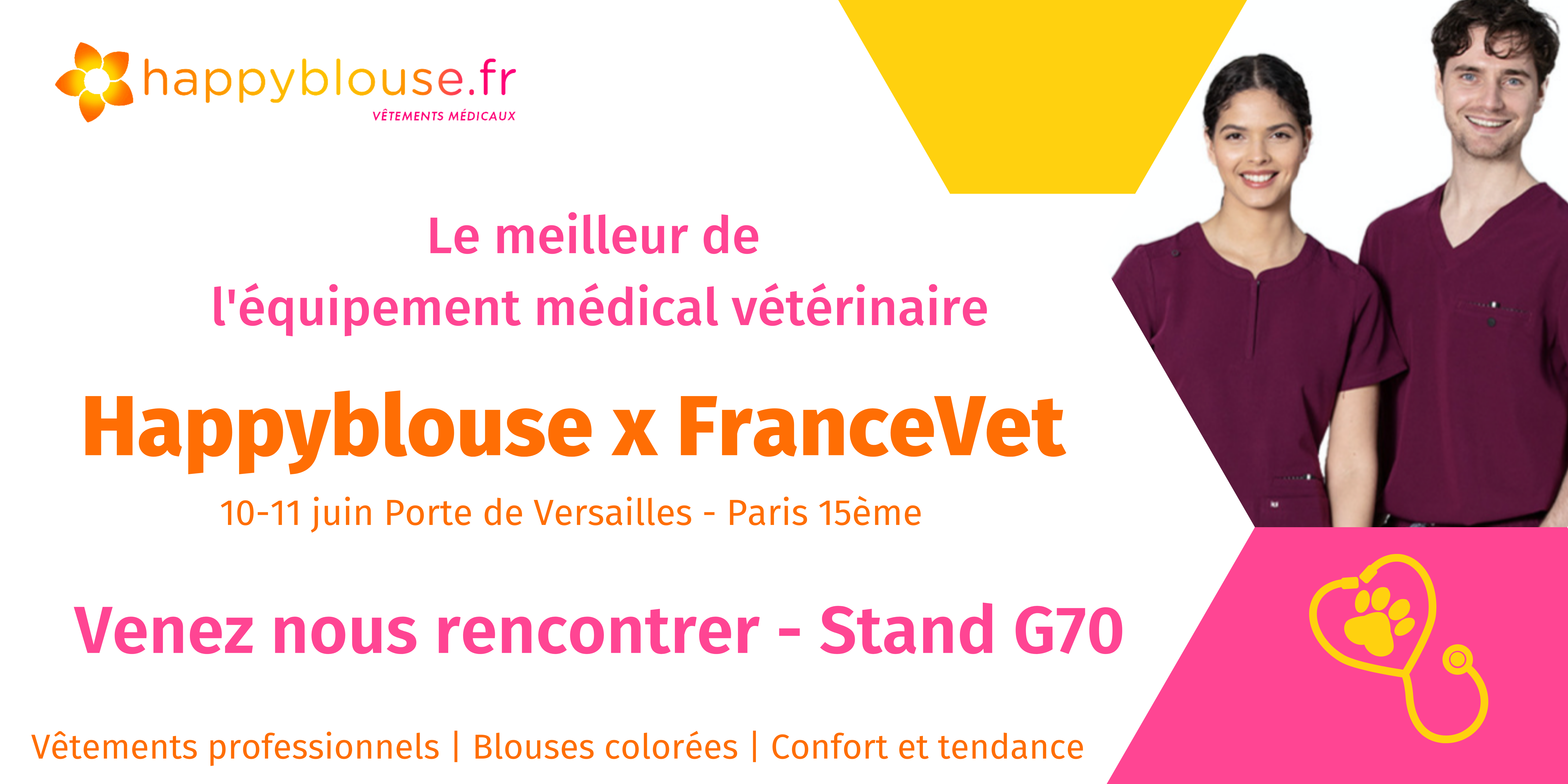 Happyblouse sera présent au salon professionnel vétérinaire FranceVet 2022.
