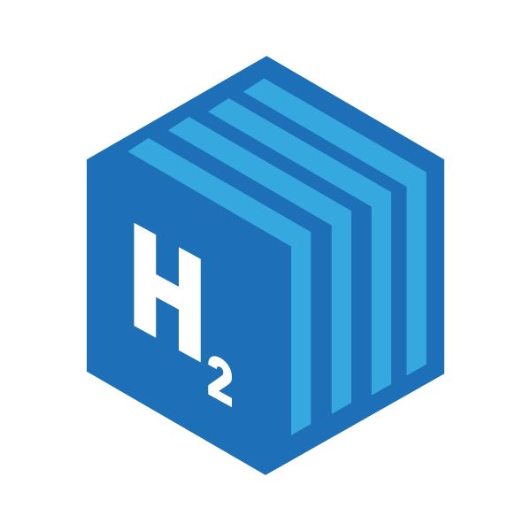 A square purple box with the H2 symbol on its face representing a Fuel Cell