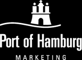 Port of hamburg logo white with castle