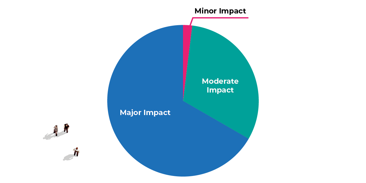 Pie Chart demonstrating opinions on the impact of technology.