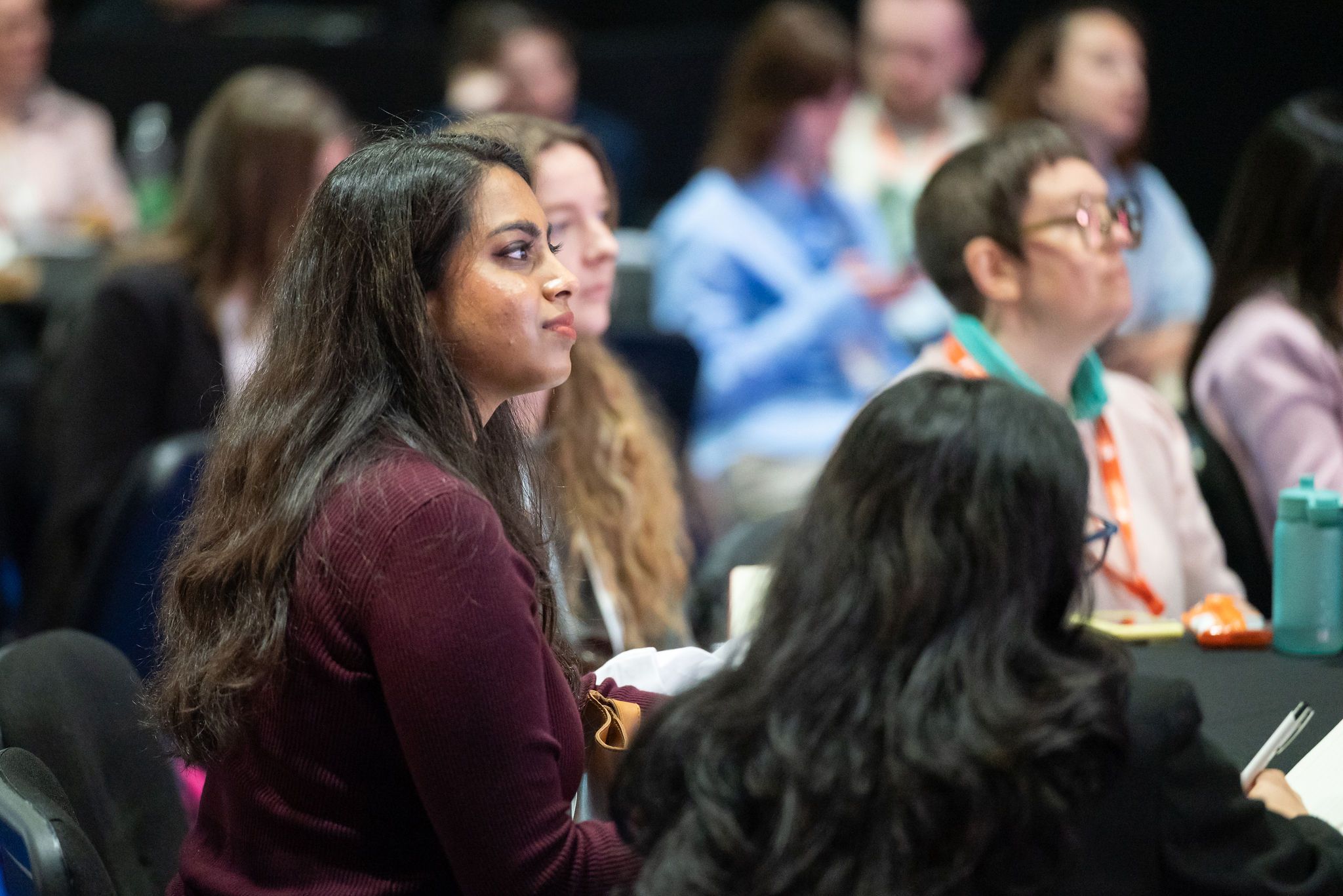 A crowd watching a keynote session from HR Technologies UK