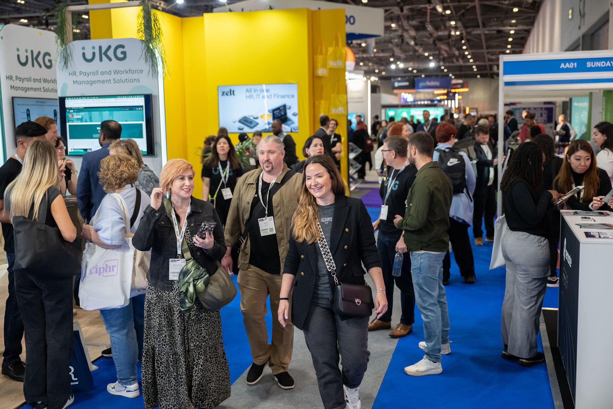 A busy aisle at HR Technologies UK 2025