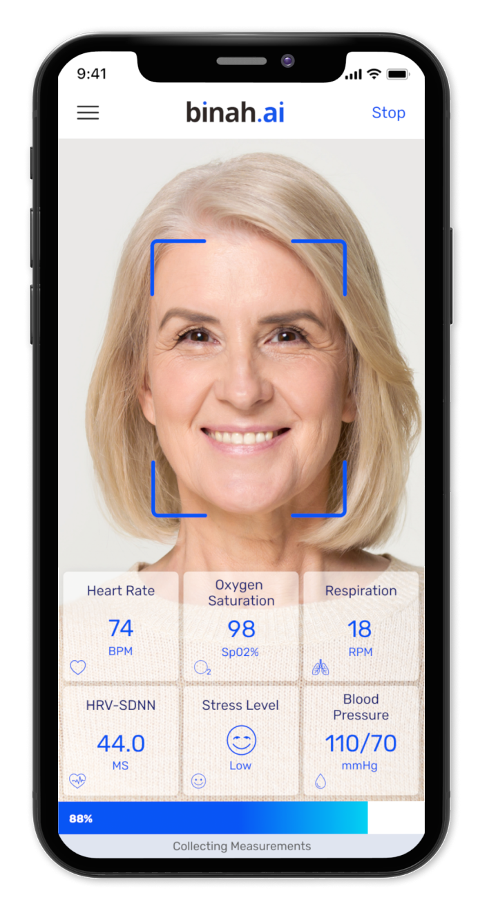 Binah.ai Unveils Video-Based, Contactless Blood Pressure Measurements Available via Camera of Smartphone or Laptop