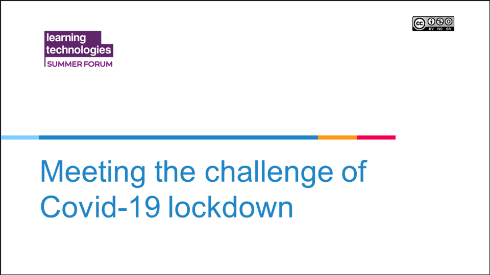 Meeting the challenge of Covid-19 lockdown