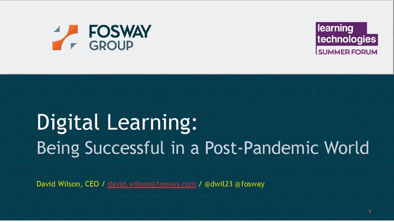 Digital learning: Being successful in a post-pandemic world
