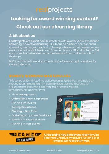 Real Projects Release New Course Library At Learning Technologies
