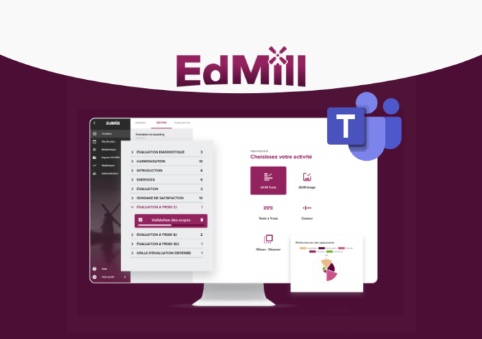 EdMill poursuit sa collaboration avec Microsoft  et dynamise l’accès aux formations digitales  dans Teams