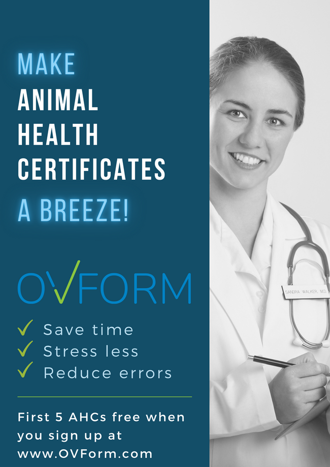 FAST, EFFICIENT ANIMAL HEALTH CERTIFICATES - ONLY A FEW CLICKS AWAY