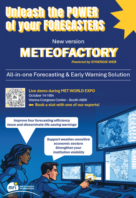 Live demo of METEOFACTORY on our stand - Book a slot!