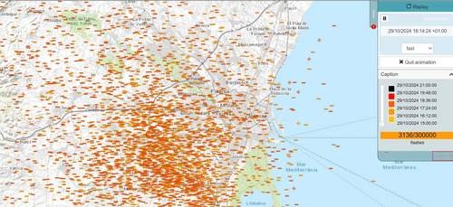  Observation of the thunderstorm on 29 October 2024 in the Valencia region of Spain.