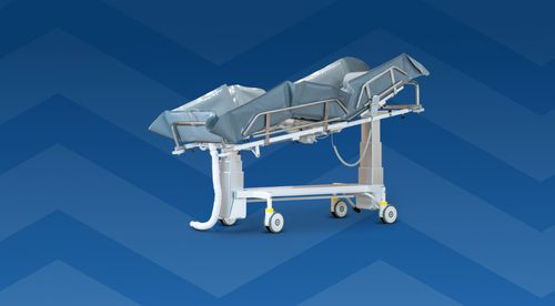 The innovative Wave shower trolley provides the perfect level of support