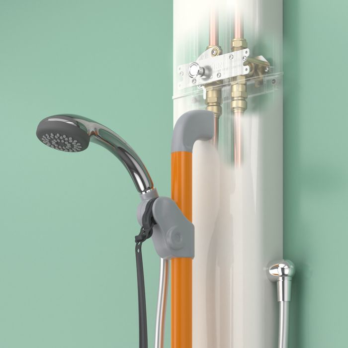 Horne TSV1 shower with lever controls, riser rail, hose and handset