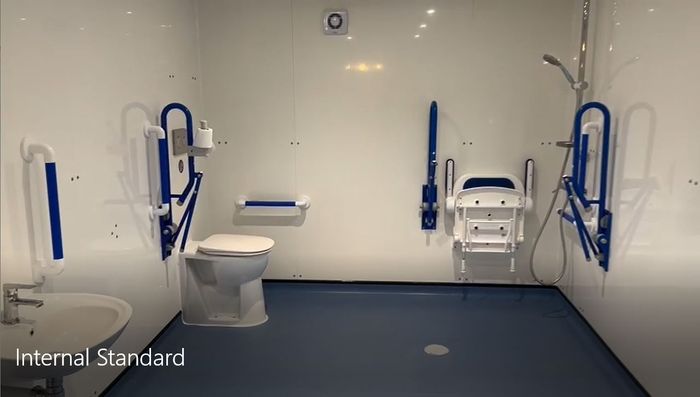 The Internal Standard WashPod Accommodates Hoists, Wheelchairs and Carers