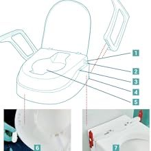 Dietz SmartFix Raised Toilet Seat with Adjustable Height and Armrests