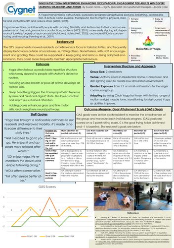 Innovative Yoga Intervention: Enhancing Occupational Engagement for Adults with Severe Learning Disabilities and Autism