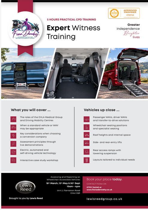 Expert Witness CPD Training Day – Assessing and Reporting on Wheelchair Accessible Vehicles