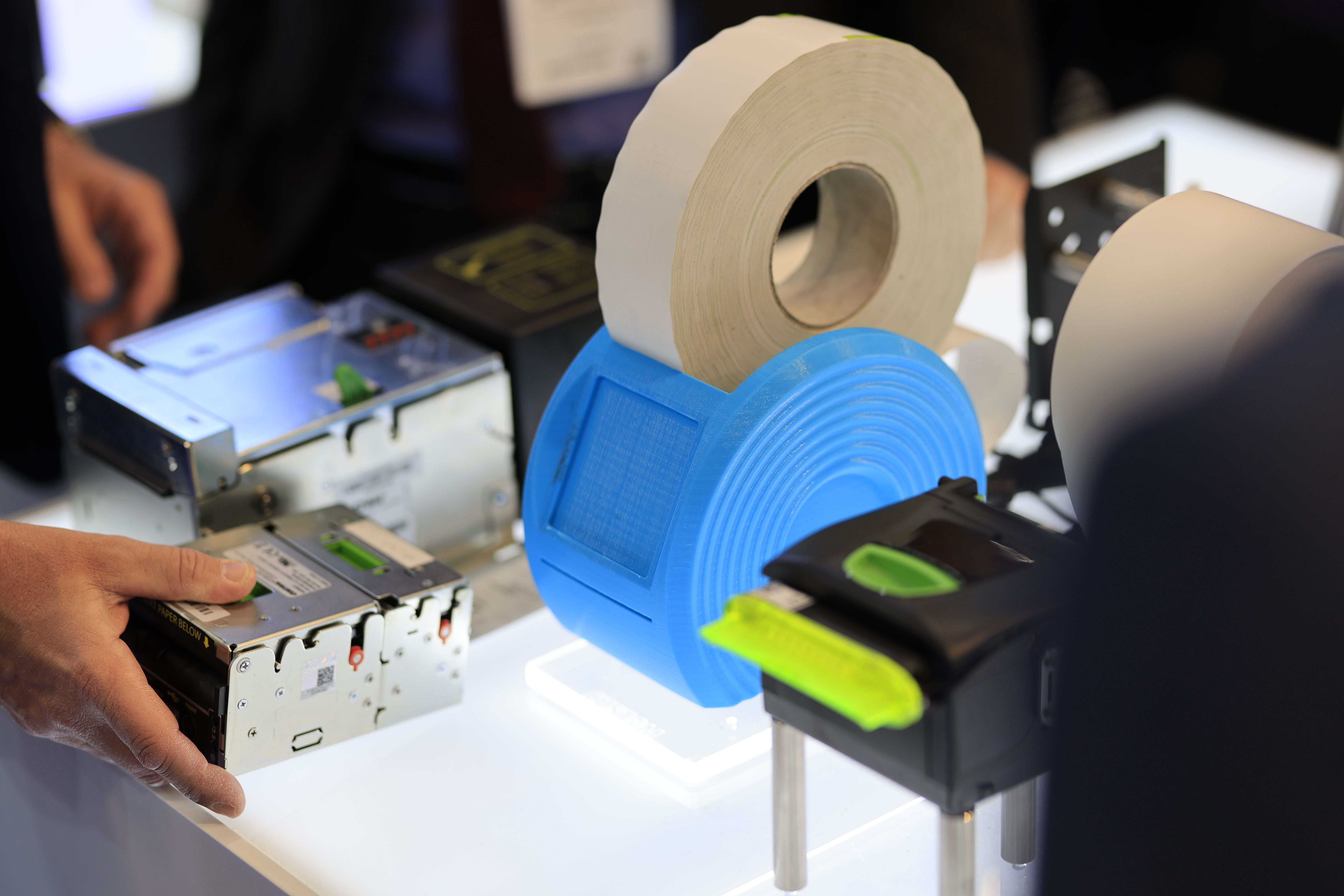 Photo shows a close up of the technology on show at PTE World