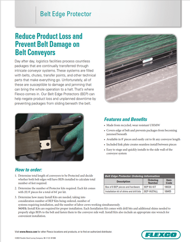 Belt Edge Protector - Reduce Product Loss and Prevent Belt Damage on Belt Conveyors