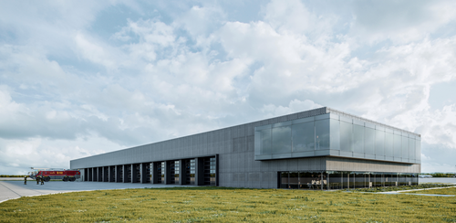 The new main fire station of the Airport Rescue and Firefighting Service at the CPK airport