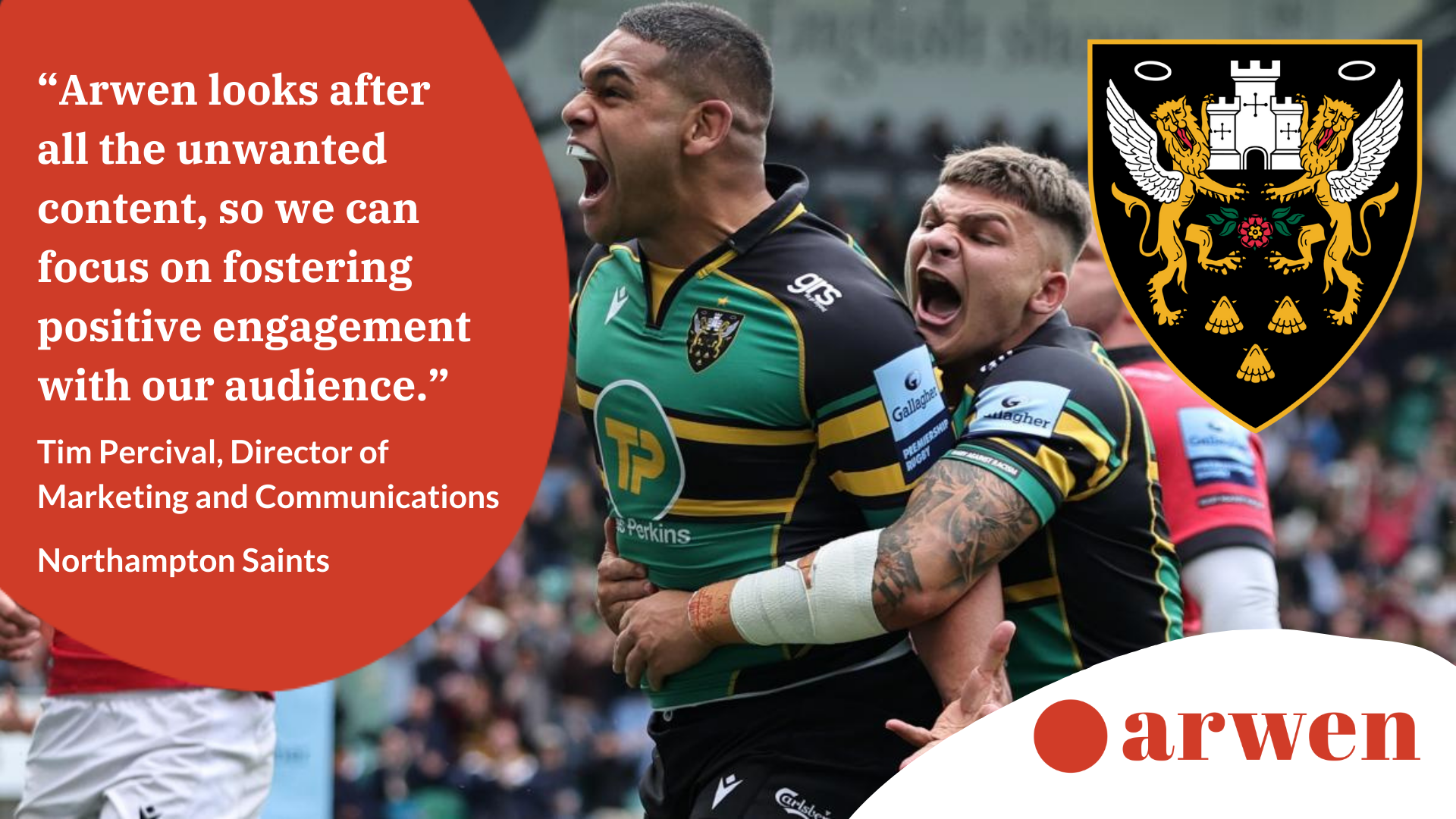 Northampton Saints use Arwen to protect players and wider community on social media