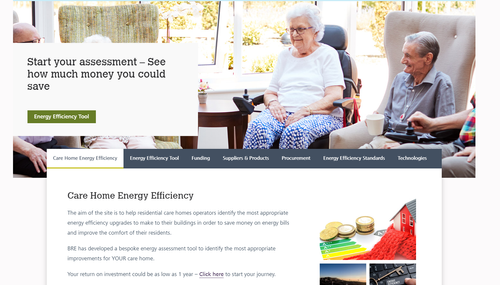 Free Government funded website and energy efficiency tool for care homes