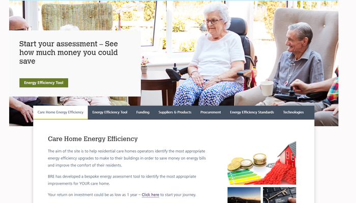 Free Government funded website and energy efficiency tool for care homes