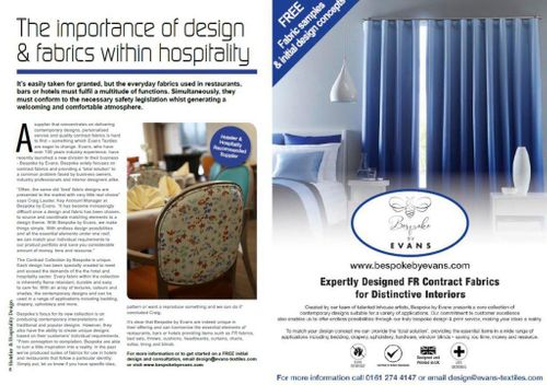 The importance of design and fabric within hospitality