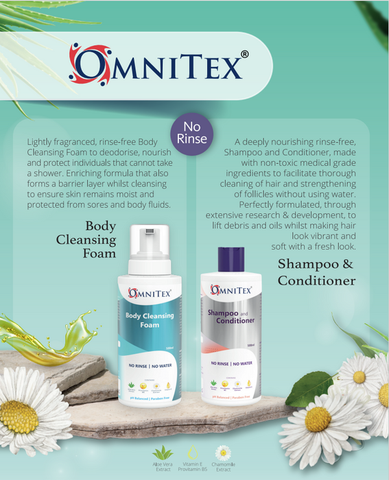Omnitex No Rinse Body Cleansing Foam & Shampoo