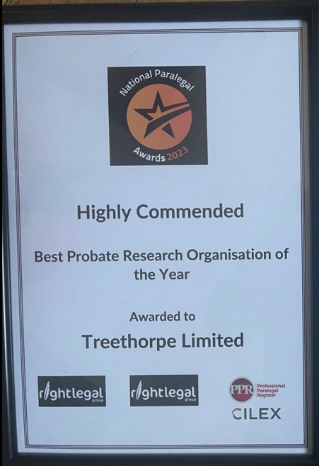 Award certificate