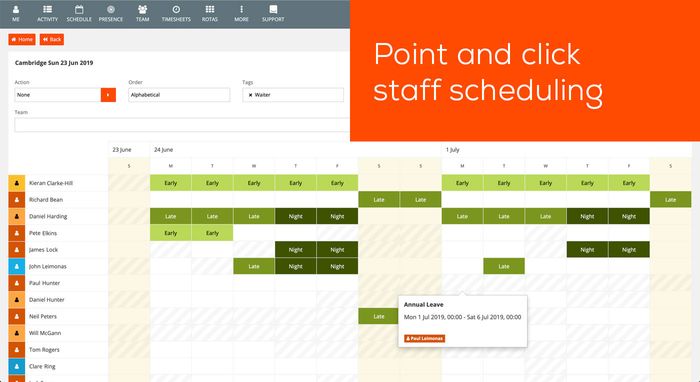 Rota - scheduling 