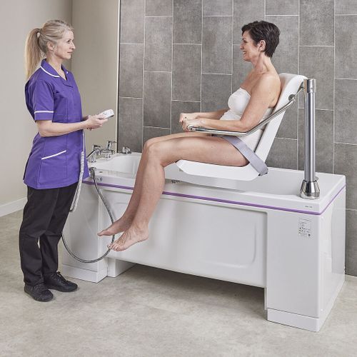Gentona variable height power assisted bath