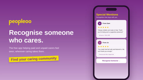 Peopleoo: Find Your Caring Community with the Free App for Paid and Unpaid Carers