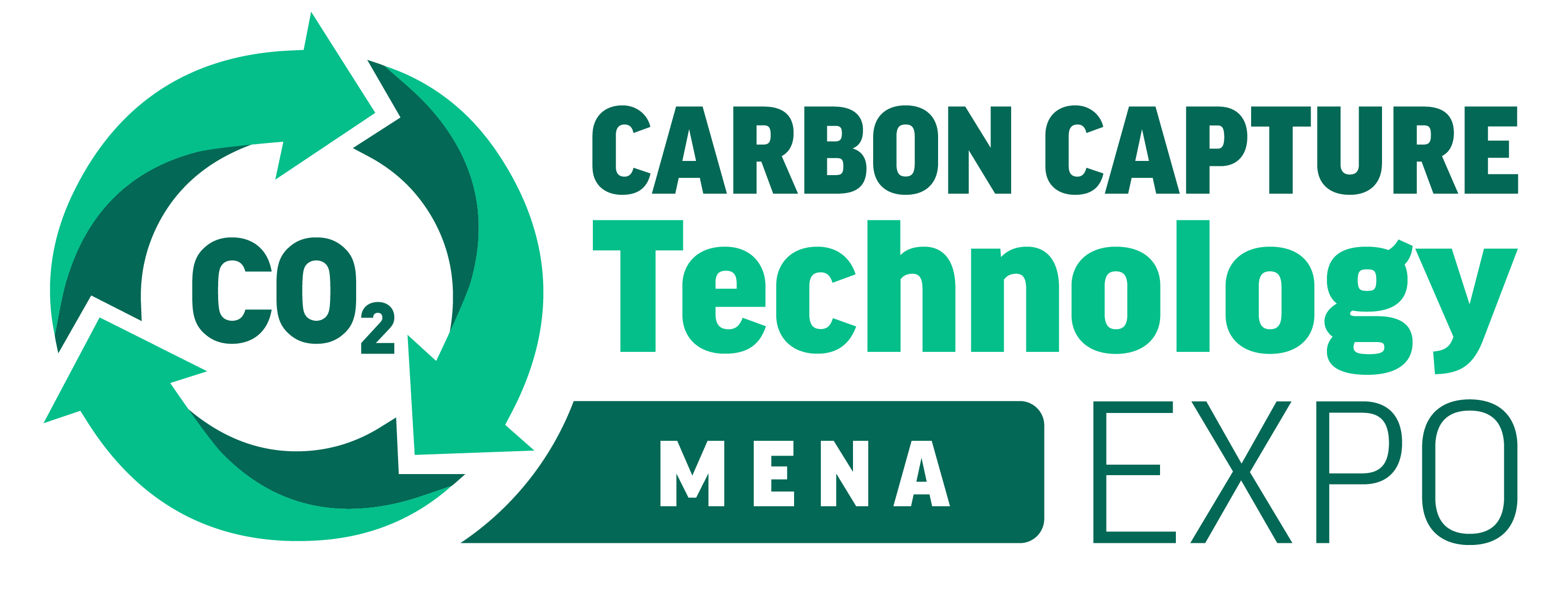 Carbon Capture Technology MENA expo green logo with CO2 symbol