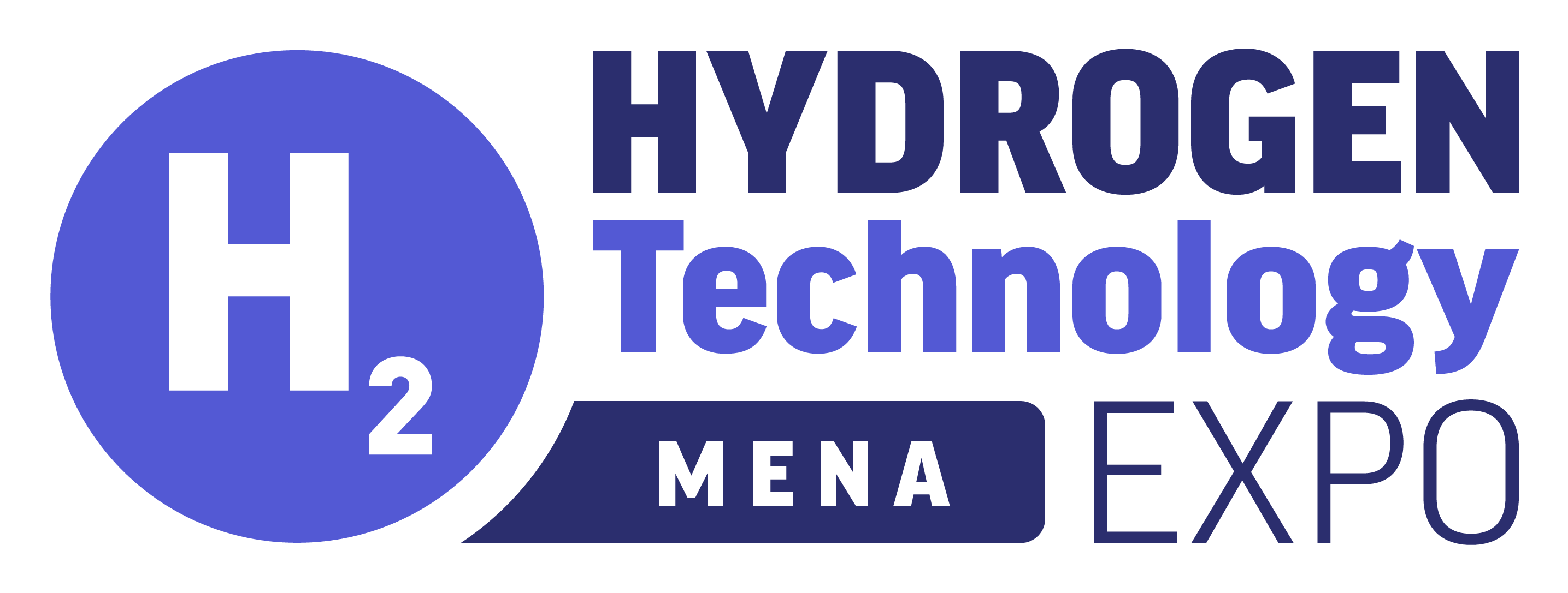 Hydrogen Technology MENA expo purple logo with H2 symbol