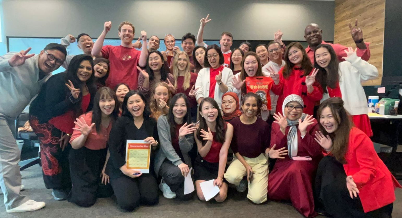 Kaylen Tang and her team in Singapore