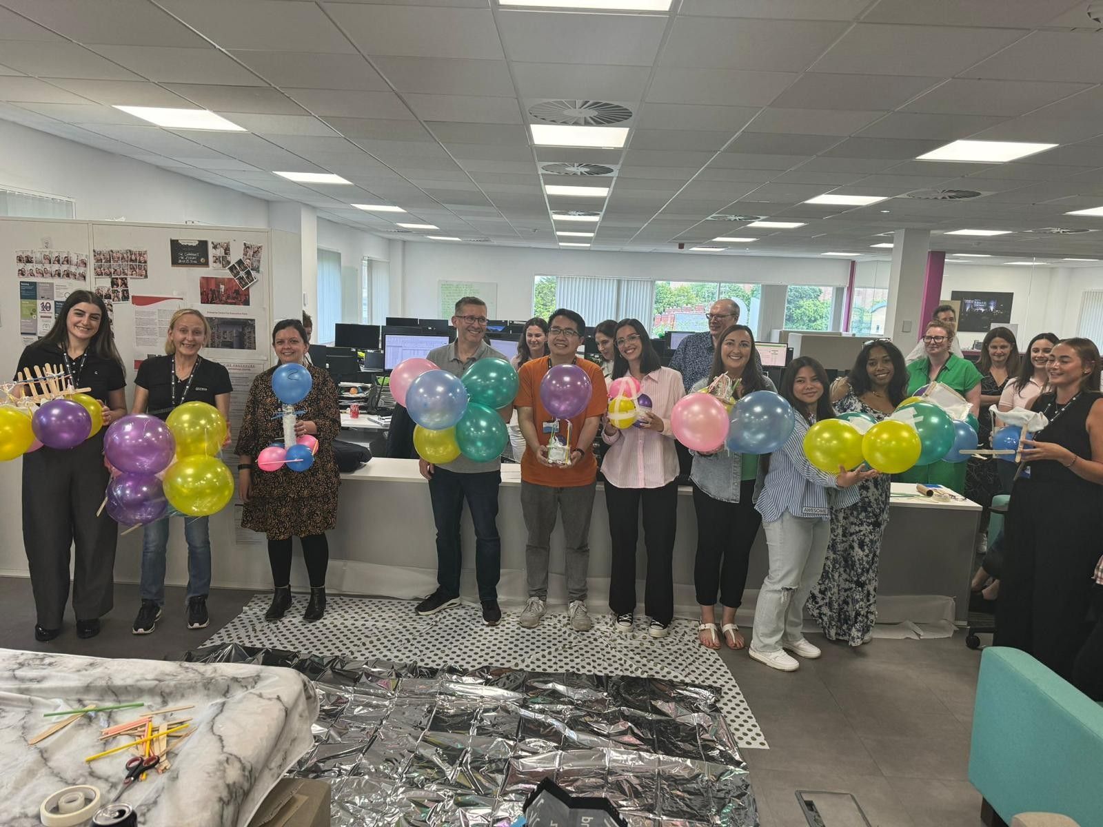 Sam's team during a team bonding social 