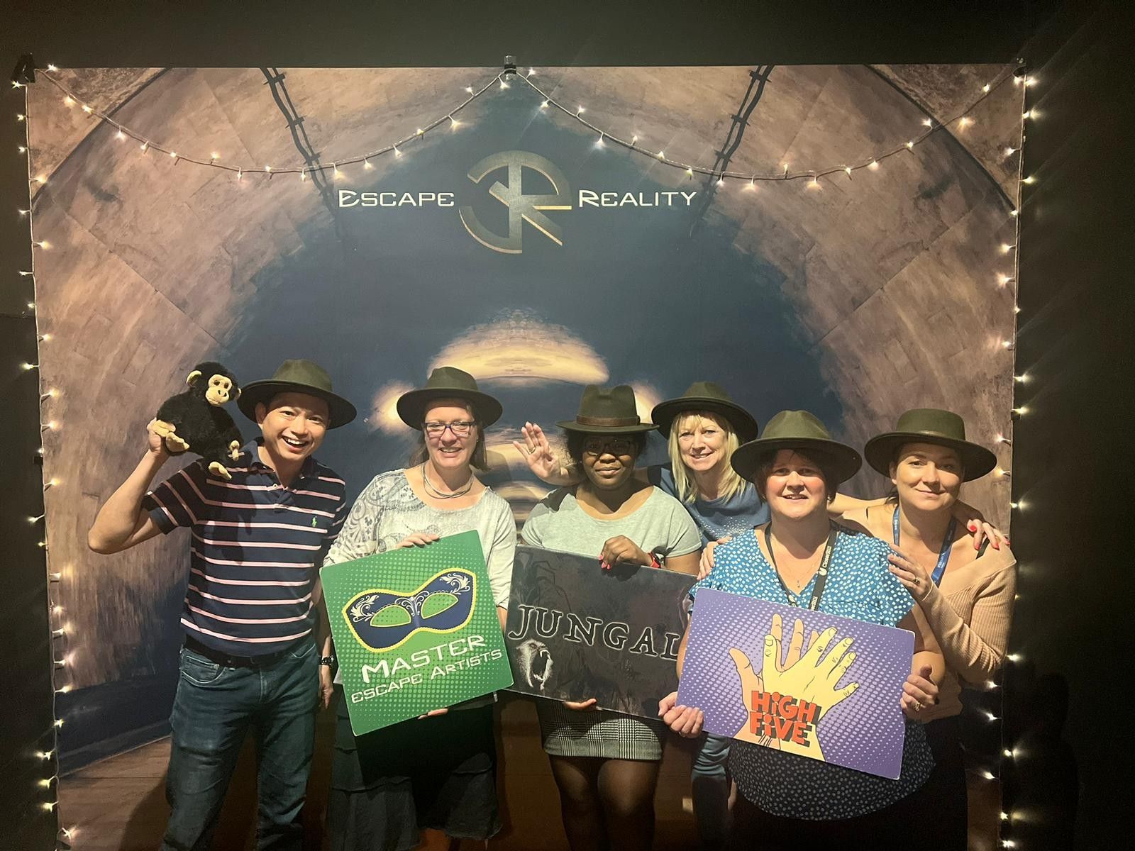 Sam and her team at an Escape Room