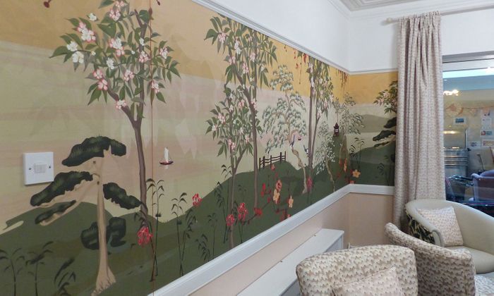 Bespoke mural design inspired by Japanese nature for care home