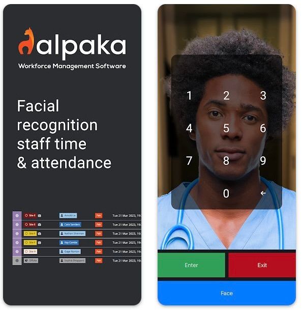 Facial recognitions time and attendance app