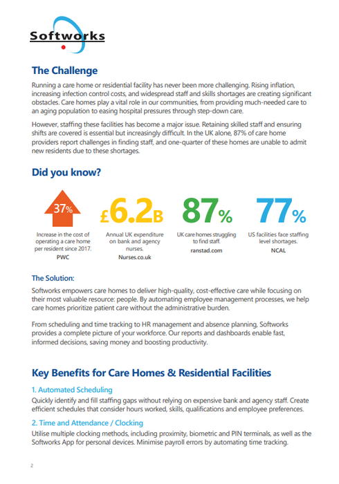 Softworks Workforce Management Solution for Care Homes and Residential Living