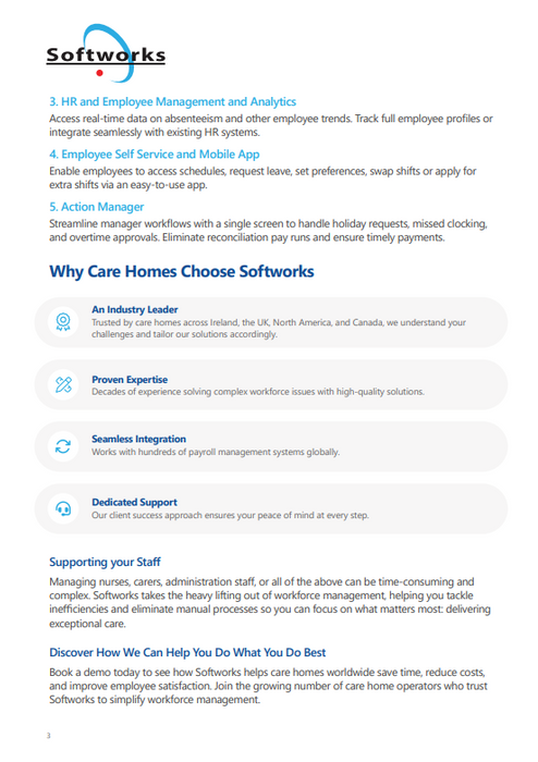 Softworks Workforce Management Solution for Care Homes and Residential Living