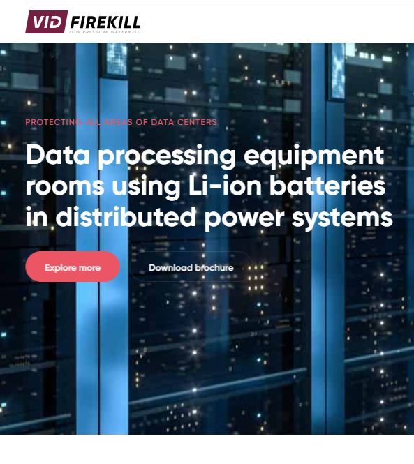 Watermist for the Protection of Li-ion Batteries in Data Halls!